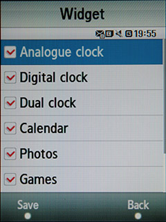 Samsung F480 Touchwiz.   Widget-