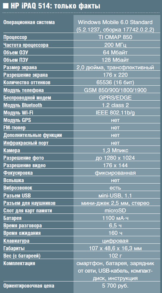 �������� HP iPAQ 514