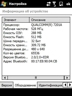 ����� ������������� HTC Touch Pro