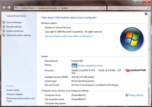  Packard Bell EasyNote TX86:   