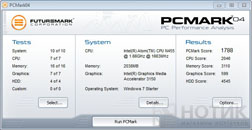  Acer Aspire One 533-138kk  Futuremark   PCMark 04