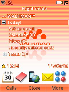 Sony Ericsson W950i - Today  