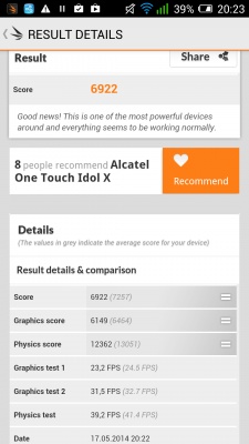 ALCATEL ONETOUCH Idol +