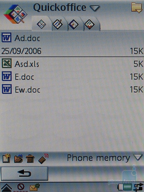 Sony Ericsson P990i - Quickoffice