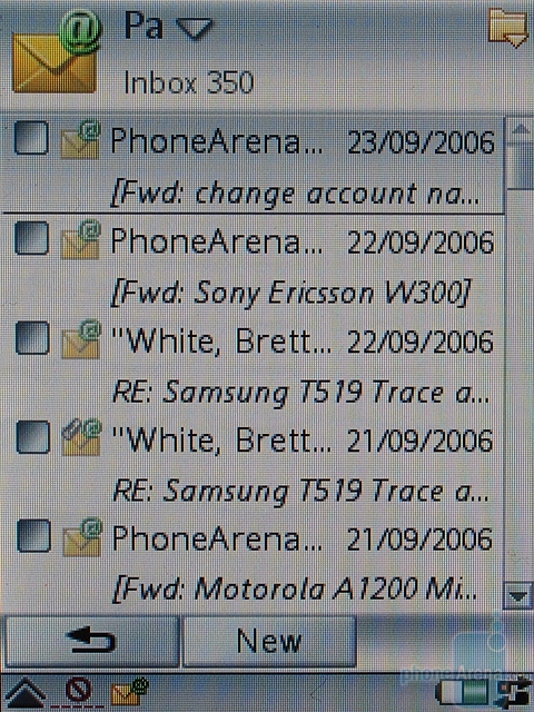 Sony Ericsson P990i -  e-mail 