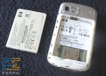 HP iPAQ rw6815: аккумуляторный отсек
