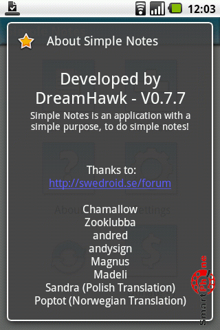 ����� ��������� Simple Notes ��� Android OS