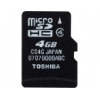 Карта памяти Toshiba microSDHC Class 4 4Gb