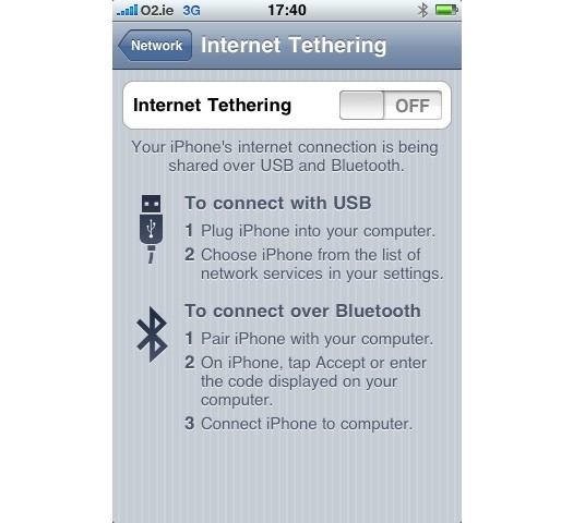 iPhone Internet Tethering