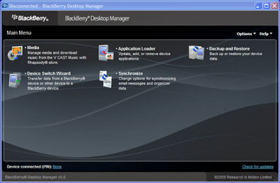 BlackBerry Desktop Manager 5.0