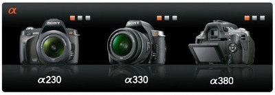 Sony A230, A330 and A380
