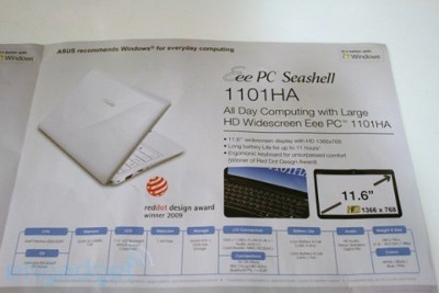 ASUS Eee PC 1101HA Seashell