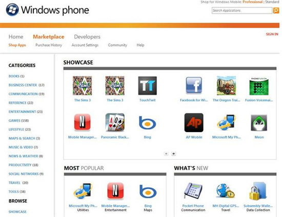 Windows Marketplace for Mobile