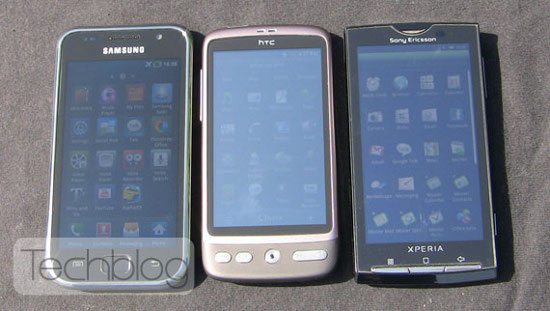 Samsung Galaxy S,
HTC Desire  Sony Ericsson XPERIA X10