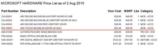 Microsoft Arc Touch Mous
