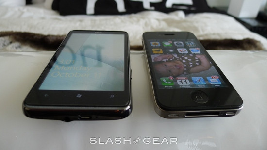 iPhone 4  HTC HD7