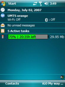 PocketPC Battery and Memory Monitor