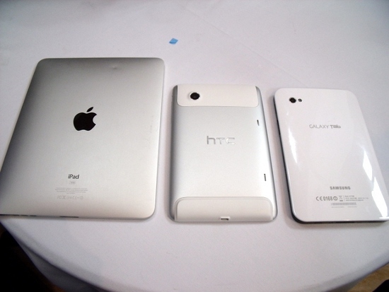 HTC Flyer, iPad, Samsung Galaxy Tab