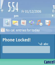 Screenshot of Phone Guardian - security software for Series 60