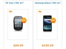   AT&T: HP Veer 4G  Samsung Infuse 4G   99  199   