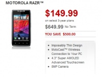 Rogers  Motorola RAZR  149,99    3-  