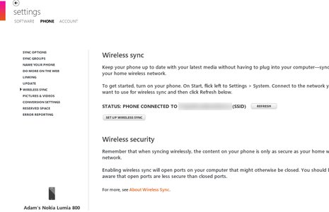 Wireless sync set up