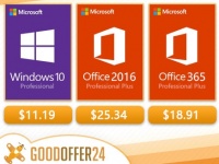  : Windows Pro - $11.19, Office 2016 Pro - $25.34, Office 2019 Plus - $52.02