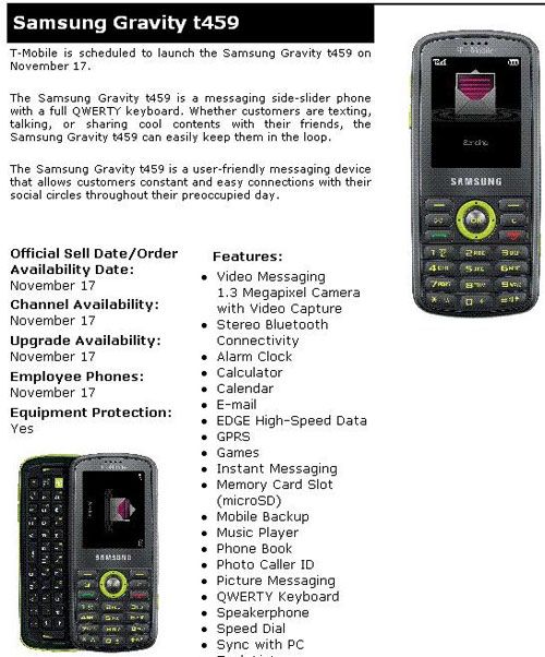 Samsung Gravity T459