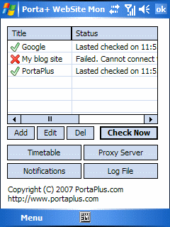 Porta+ WebSite Monitor v1.0