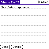 TreoShortCuts v1.0