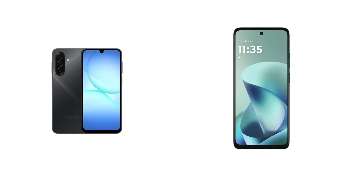 Сравнение Samsung Galaxy A17 и Motorola Moto G57 Power