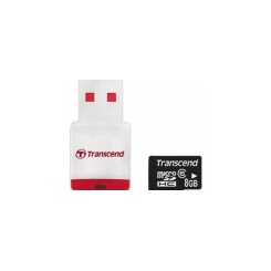 Transcend microSDHC Class 6 8Gb+USB Card Reader P3