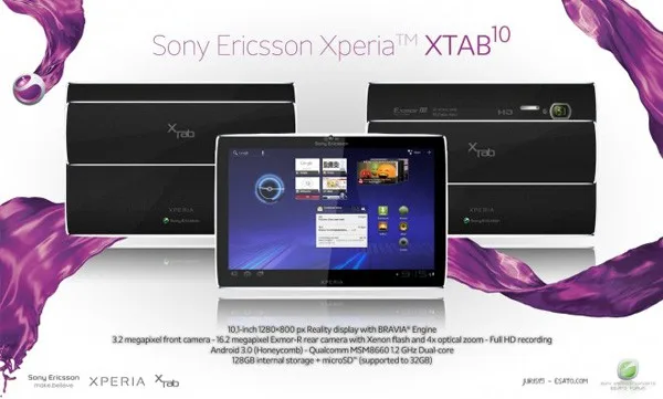 Планшетный компьютер Xperia X Tab 10 получит 16-мегпиксельную камеру с 4-кратным оптическим зумом