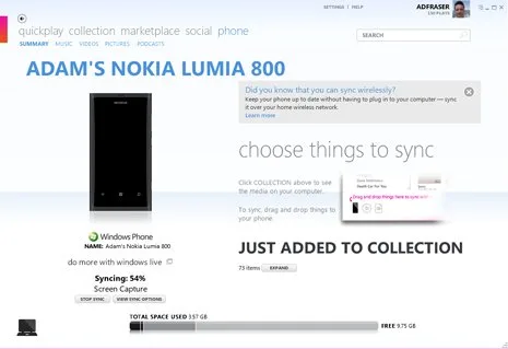 Zune homescreen Zune homescreen