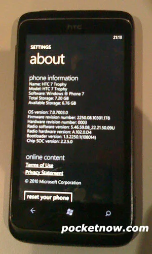 HTC 7 Trophy