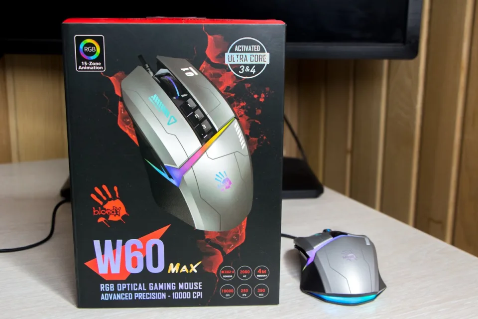 Обзор мышки A4Tech W60 Max Bloody: игровой дизайн в новом цвете — фото 1