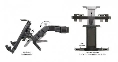 Bracketron Universal Tablet Headrest Mount - 4 Bracketron Universal Tablet Headrest Mount - 4