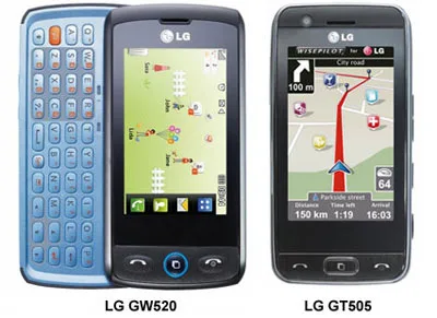 LG GW520 and GT505 LG GW520 and GT505