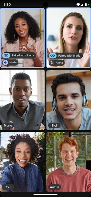 Google Meet brings paired participant tiles to mobile