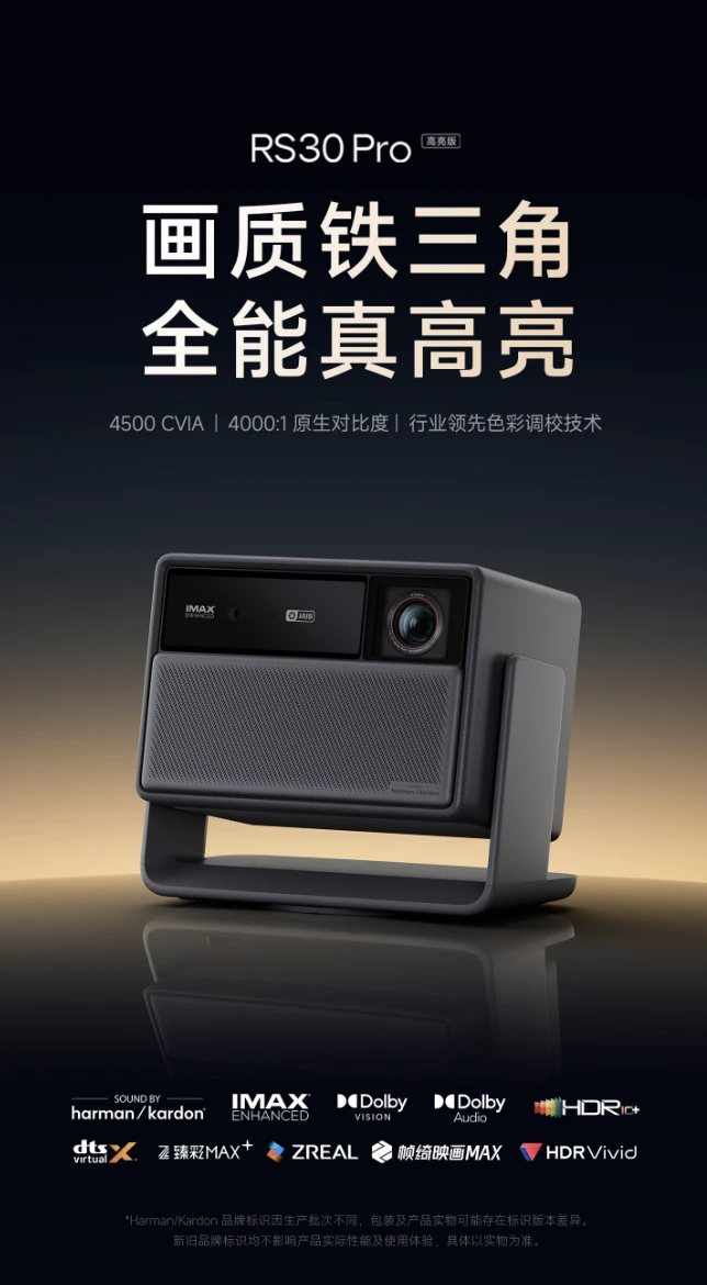 Проектор XGIMI RS30 Pro получил яркую версию на 4500 CVIA люменов