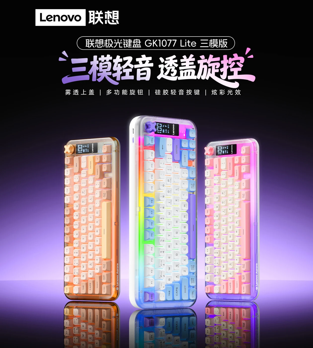 Клавиатура Lenovo GK1077 Lite с экраном стоит 129 юаней (примерно $19)